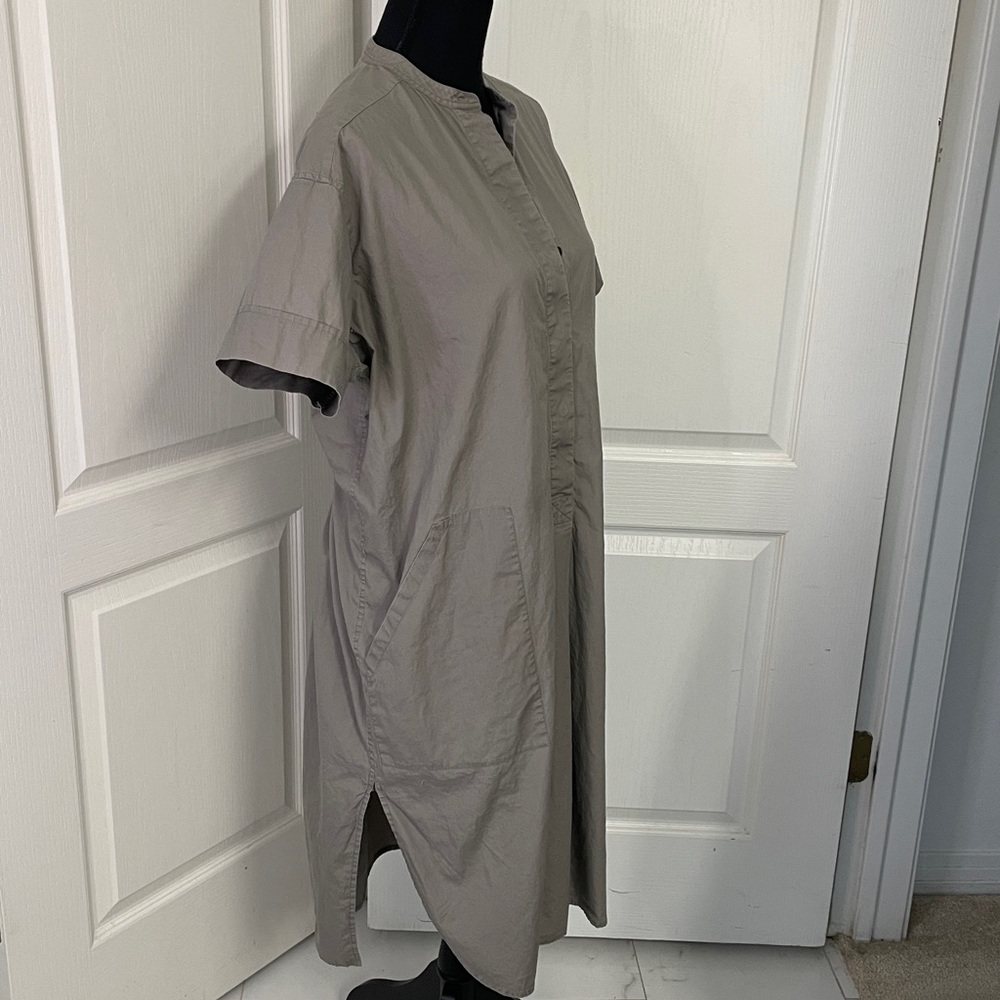 All Saints Alexa shirt taupe shift dress US 4 oversized fits S M minimalistic - Picture 4 of 11